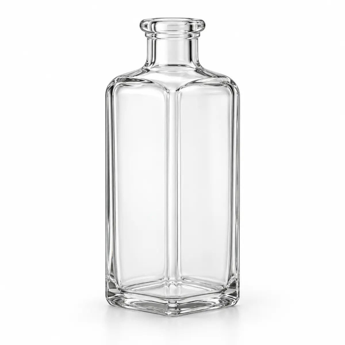 AI-generated clear-glass product visualization for 200 mL · square bottle