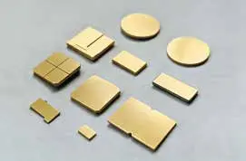 Gold-coated thermal composite parts in rectangular and circular forms